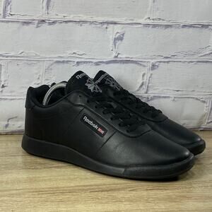 Reebok Princess Lite Black Sneakers Women's Size 10 Retro Low Top Shoes